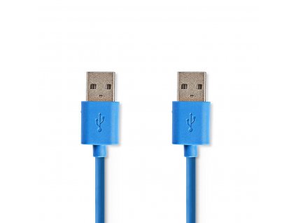 Nedis propojovací kabel USB 3.0 zástrčka USB A - zástrčka USB A, 1 m, modrá (CCGP61000BU10)