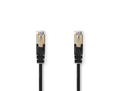 Nedis síťový kabel SF/UTP CAT5e, zástrčka RJ45 - zástrčka RJ45, 0.5 m, černá (CCGP85121BK05)