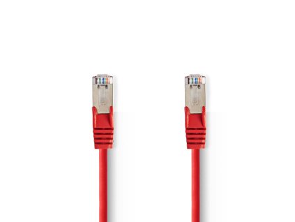 Nedis síťový kabel SF/UTP CAT5e, zástrčka RJ45 - zástrčka RJ45, 10 m, červená (CCGP85121RD100)