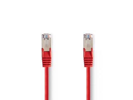 Nedis síťový kabel SF/UTP CAT5e, zástrčka RJ45 - zástrčka RJ45, 10 m, červená (CCGP85121RD100)