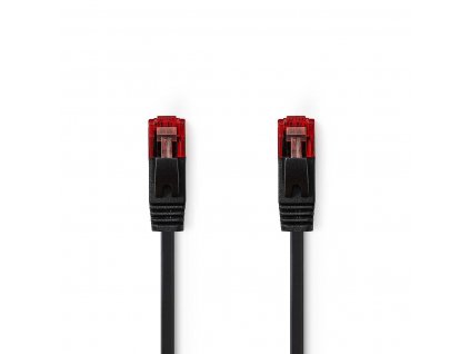 Nedis plochý síťový kabel UTP CAT6, zástrčka RJ45 - zástrčka RJ45, 1 m, černá (CCGP85215BK10)