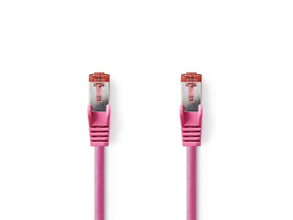 Nedis síťový kabel S/FTP CAT6, zástrčka RJ45 - zástrčka RJ45, 10 m, růžová (CCGP85221PK100)