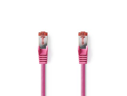 Nedis síťový kabel S/FTP CAT6, zástrčka RJ45 - zástrčka RJ45, 15 m, růžová (CCGP85221PK150)
