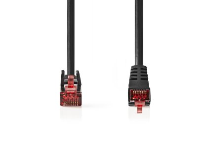 Nedis síťový kabel SF/UTP CAT6, zástrčka RJ45 - zástrčka RJ45 úhlová, 1 m, černá (CCGP85227BK10)