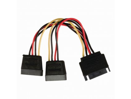 Nedis interní napájecí kabel zástrčka SATA 15-pin - zásuvka 2x SATA 15-pin, 0.15 m (CCGP73190VA015)