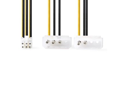 Interní napájecí kabel | 2x Molex Zástrčka - PCI Express Zásuvka | 0,15 m | Různé