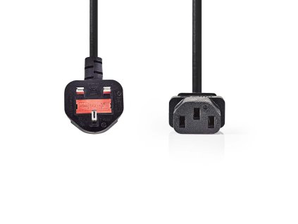 Nedis napájecí kabel zástrčka typ G (UK) - IEC320-C13 černá, 2 m (CEGP11100BK20)