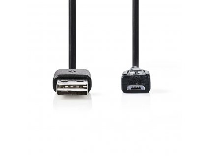 Nedis propojovací kabel USB 2.0 zásuvka USB A - zástrčka USB micro B, 0.2 m, černá (CCGP60570BK02)