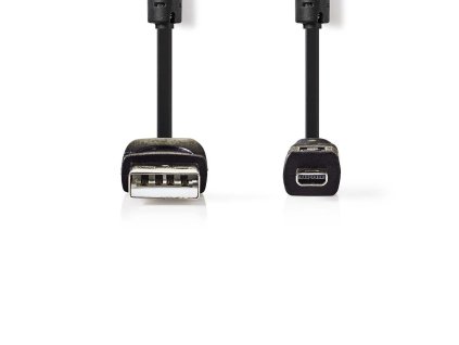 Nedis datový kabel k fotoaparátu Nikon, Panasonic zástrčka USB A - zástrčka UC-E6 8-pin, 2 m, černá (CCGP60810BK20)