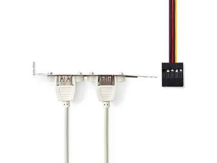 PC záslepka USB 2.0, 2x USB A, 50 cm, 1x 10pin, paralelní zapojení (CCGP74800GY05)