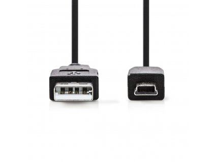 Nedis propojovací kabel USB 2.0 zástrčka USB A - zástrčka USB mini B 5-pin, 1 m (CCGP60300BK10)
