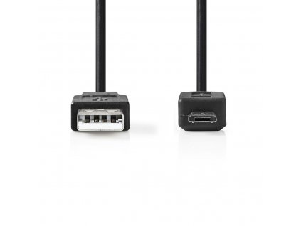 Nedis propojovací kabel USB 2.0 zástrčka USB A - zástrčka USB micro B, 2 m, černá (CCGP60500BK20)