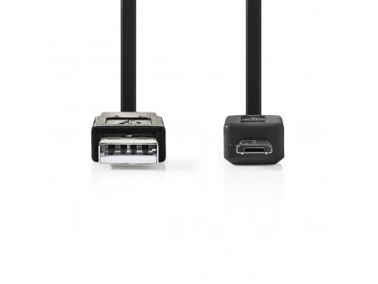 Nedis propojovací kabel USB 2.0 zástrčka USB A - zástrčka USB micro B, 1 m, černá (CCGP60505BK10)