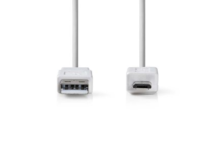 Nedis propojovací kabel USB 2.0 zástrčka USB A - zástrčka USB micro B, 1 m, bílá (CCGP60410WT10)