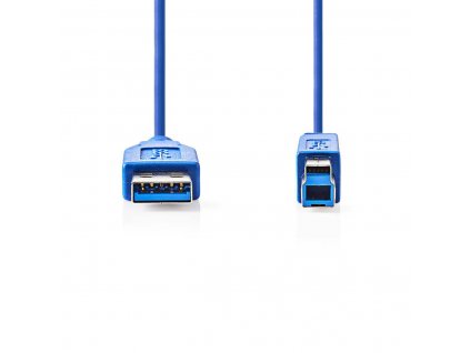 Nedis propojovací kabel USB 3.0 zástrčka USB A - zástrčka USB B, 2 m, modrá (CCGP61100BU20)