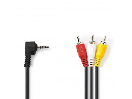 Nedis A/V kabel zástrčka Jack 4-pin 3.5 mm - zástrčka 3x CINCH, 1 m (CVGP22400BK10)