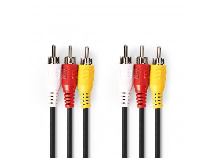 Nedis A/V kabel zástrčka 3x CINCH - zástrčka 3x CINCH, 3 m (CVGP24300BK30)