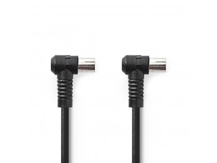 Nedis anténní kabel 120 dB úhlová zástrčka Coax - úhlová zásuvka Coax, 3 m, černá (CSGL40120BK30)