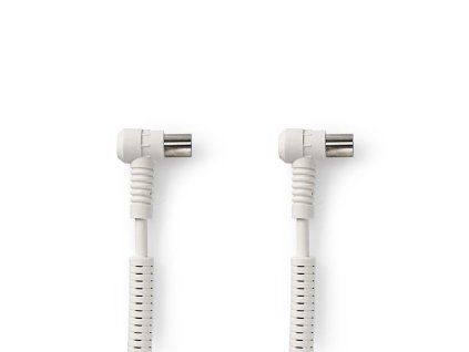 Nedis anténní kabel 120 dB úhlová zástrčka Coax - úhlová zásuvka Coax, 15 m, bílá (CSGP40120WT150)