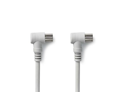 Nedis anténní kabel 90 dB úhlová zástrčka Coax - úhlová zásuvka Coax, 10 m, bílá (CSGP40100WT100)