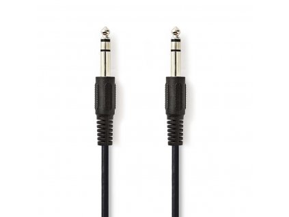 Nedis stereo audio kabel zástrčka Jack 6.35 mm - zástrčka Jack 6.35 mm, 5 m, černá (CAGP23000BK50)