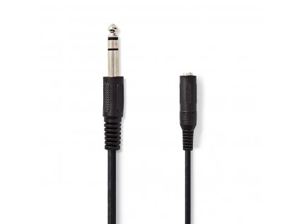 Nedis audio kabel zástrčka Jack 6.35 mm - zásuvka Jack 6.35 mm, 5 m, černá (CAGP23050BK50)