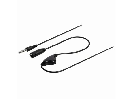 Nedis stereo audio kabel s ovládáním hlasitosti, zástrčka Jack 3.5 mm - zásuvka Jack 3.5 mm, 1 m, černá (CAGL22090BK10)