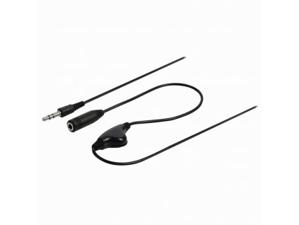 Nedis stereo audio kabel s ovládáním hlasitosti, zástrčka Jack 3.5 mm - zásuvka Jack 3.5 mm, 1 m, černá (CAGP22090BK10)
