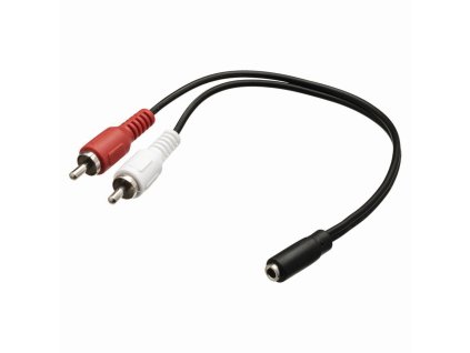 Nedis kabel zásuvka Jack 3.5 mm - zástrčka 2 x cinch, 0.2 m (CAGB22255BK02)