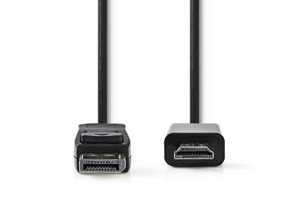 DisplayPort – HDMI Kabel | DisplayPort Zástrčka - HDMI Konektor | 2 m | Černá barva
