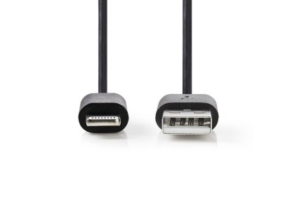 Nedis synchronizační a nabíjecí kabel zástrčka Apple Lightning 8-pin - zástrčka USB-A, 1 m, černá (CCGB39300BK10)