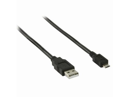 USB 2.0 kabel | A Zástrčka - Micro B Zástrčka | 2 m | Černá barva