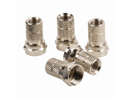 F-konektor | Samec - Pro 5,5mm kabely | 5 kusů | Kov