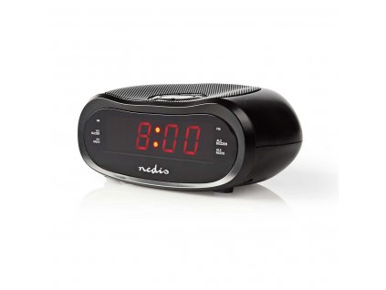 Nedis CLAR001BK radiobudík, 0.6" LED displej, FM rádio 20 předvoleb, duální budík