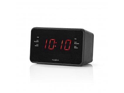 Nedis CLAR002BK radiobudík, 0.9" LED displej, FM rádio 20 předvoleb, duální budík