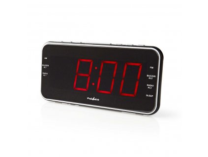 Nedis CLAR004BK radiobudík, 1.5" LED displej, FM rádio 20 předvoleb, duální budík, USB nabíjecí port péro telefon