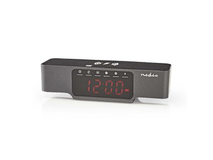 Nedis CLAR007BK radiobudík s bezdrátovou dobíječkou mobilu, Bluetooth, USB, microSD slot, AUX