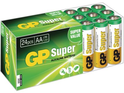 Alkalická baterie GP Super Alkaline AA 1.5V, 24ks, GP-BOX24AA