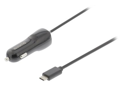 Automobilový USB nabíjecí adaptér 3 A s USB-C, černá, Sweex CH-010BL