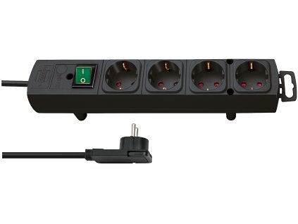 Prodlužovací Přívod 4cestný 2 m Černá - 4 x Schuko
