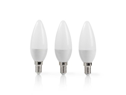 Nedis LED žárovka svíčka E14 5.8W 470lm 2700K, 3ks (LEDBE14CAN3P2)