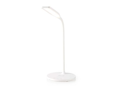 Nedis LTLGQ3M1WT LED stolní lampa / dotykové ovládání / bezdrátová Qi nabíječka / 1 A / 5 W / bílá