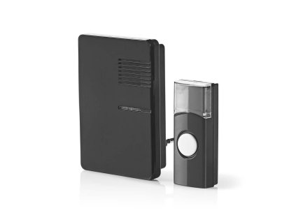 Nedis DOORB123CBK bezdrátový zvonek, 70 dB, 36 melodií, světelná signalizace, čená