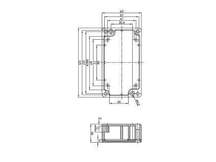Elektrikářský Box Hliník Hliníková Slitina 115 x 65 x 30 mm