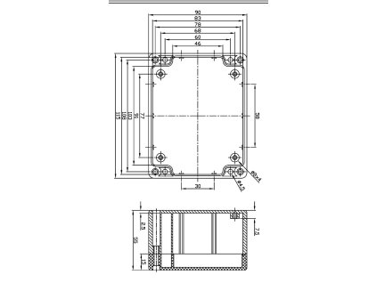 Elektrikářský Box ABS ABS 115 x 90 x 55 mm