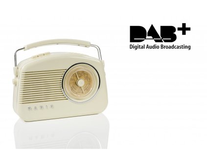 Nedis RDDB5000BG retro radiopřijímač DAB+ / FM / AM / AUX, béžová