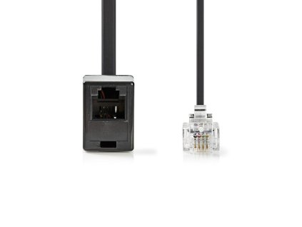 Nedis telefonní prodlužovací kabel zástrčka RJ11 zástrčka - zásuvka RJ11, 5 m, černý (TCGP90205BK50)