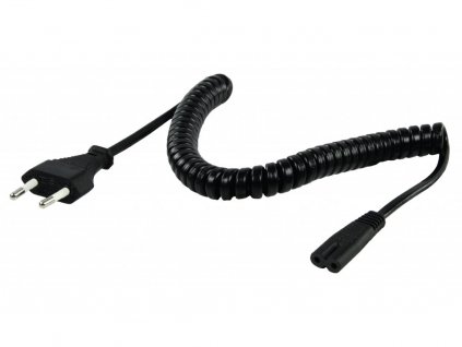 Nedis kroucený napájecí kabel zástrčka EURO - IEC-320-C7 černý, 2 m (PCGP11042BK20)