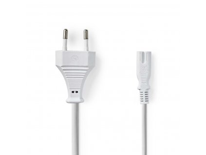 Nedis napájecí kabel zástrčka EURO - IEC-320-C7, 2 m, bílá (PCGP11040WT20)