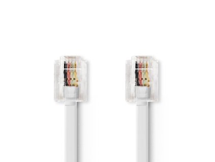 Nedis telefonní propojovací kabel zástrčka RJ11 - zástrčka RJ11, 5 m, bílá (TCGP90200WT50)